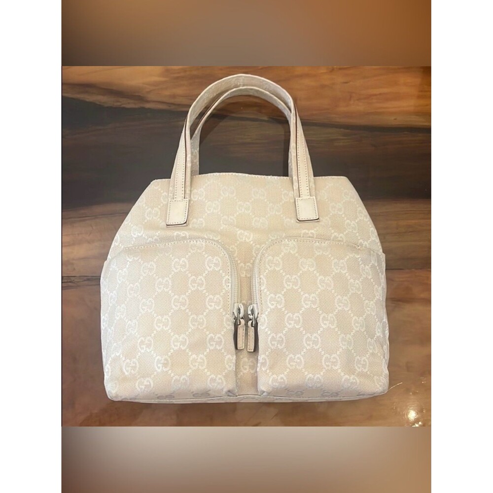 Gucci Small Double Pocket Tote GG Canvas